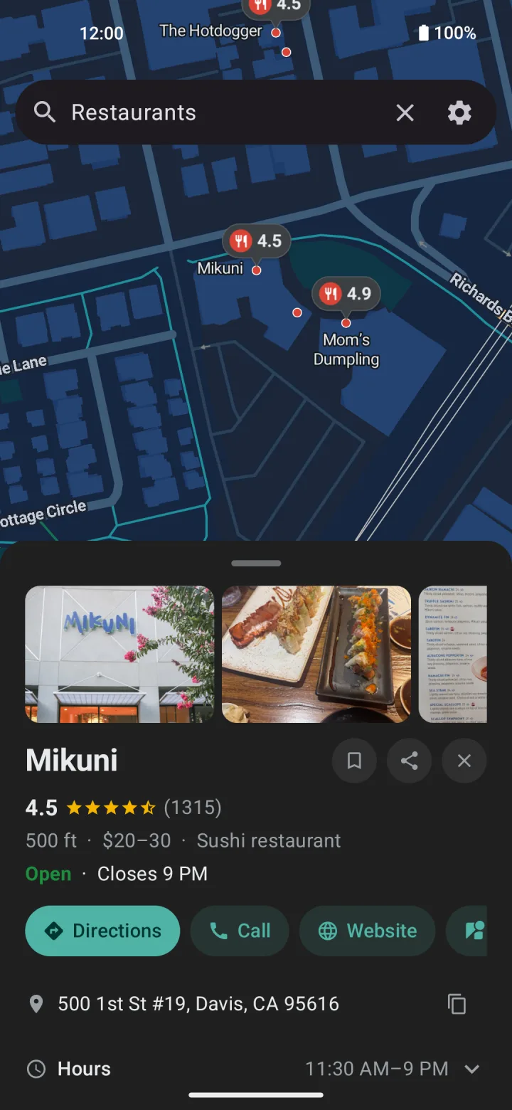 Place details
