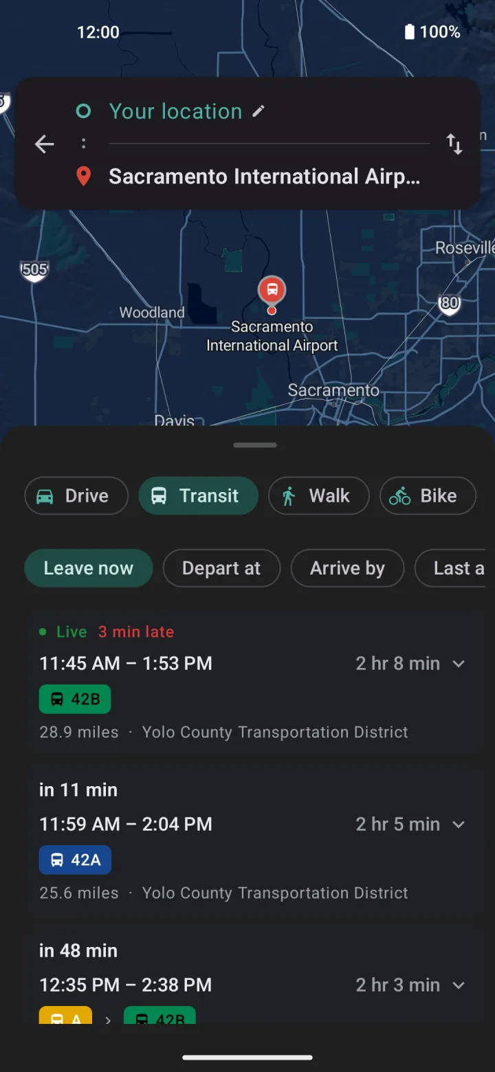 Transit directions
